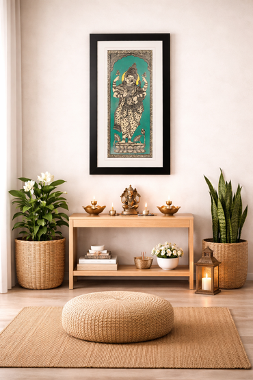 Framed Pattachitra Paintings – Goddess Lakshmi, the symbol of prosperity, and good fortune | Handmade and Timeless