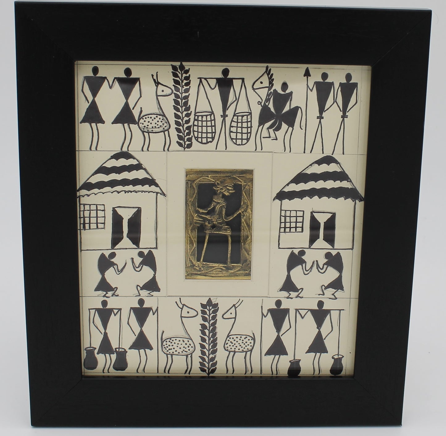 Rhythms of the Village: Dhokra–Warli Mixed Artwork