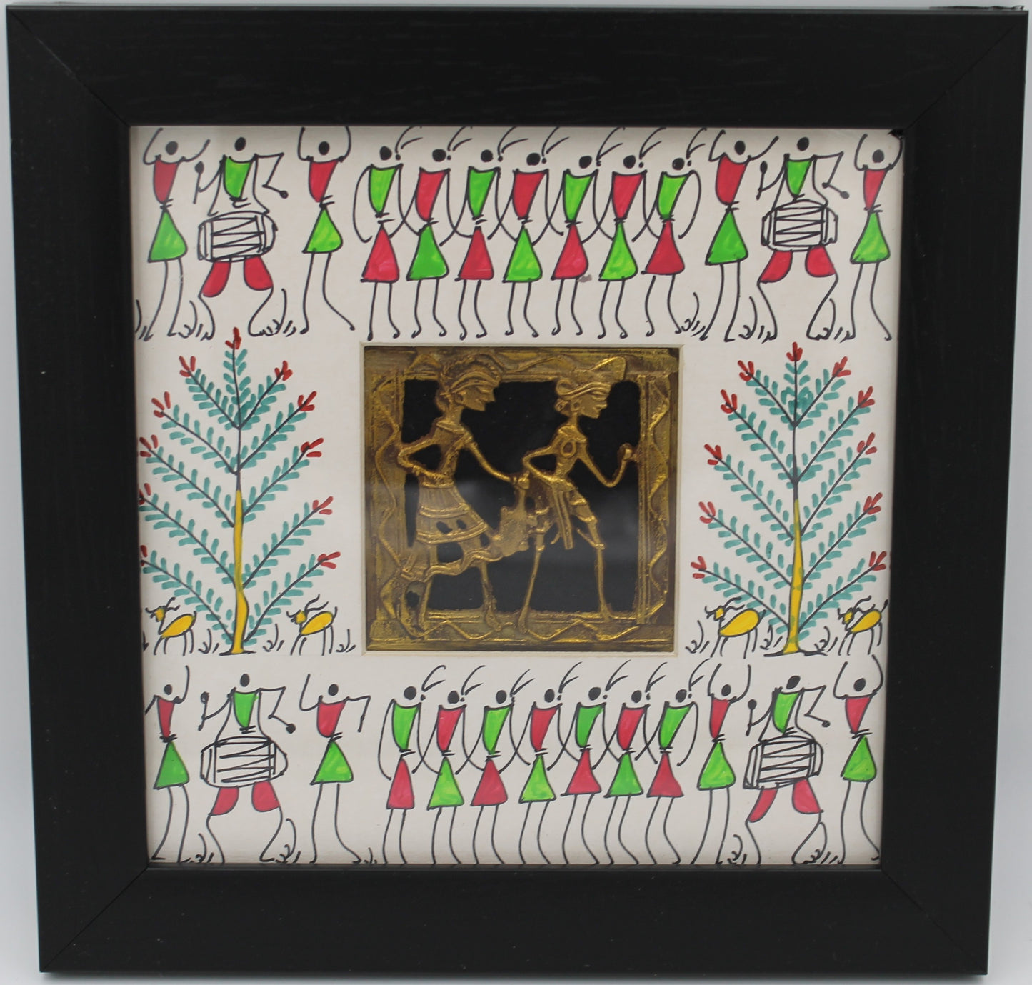 Festival of Bonds: Dhokra–Warli Mixed Wall Art