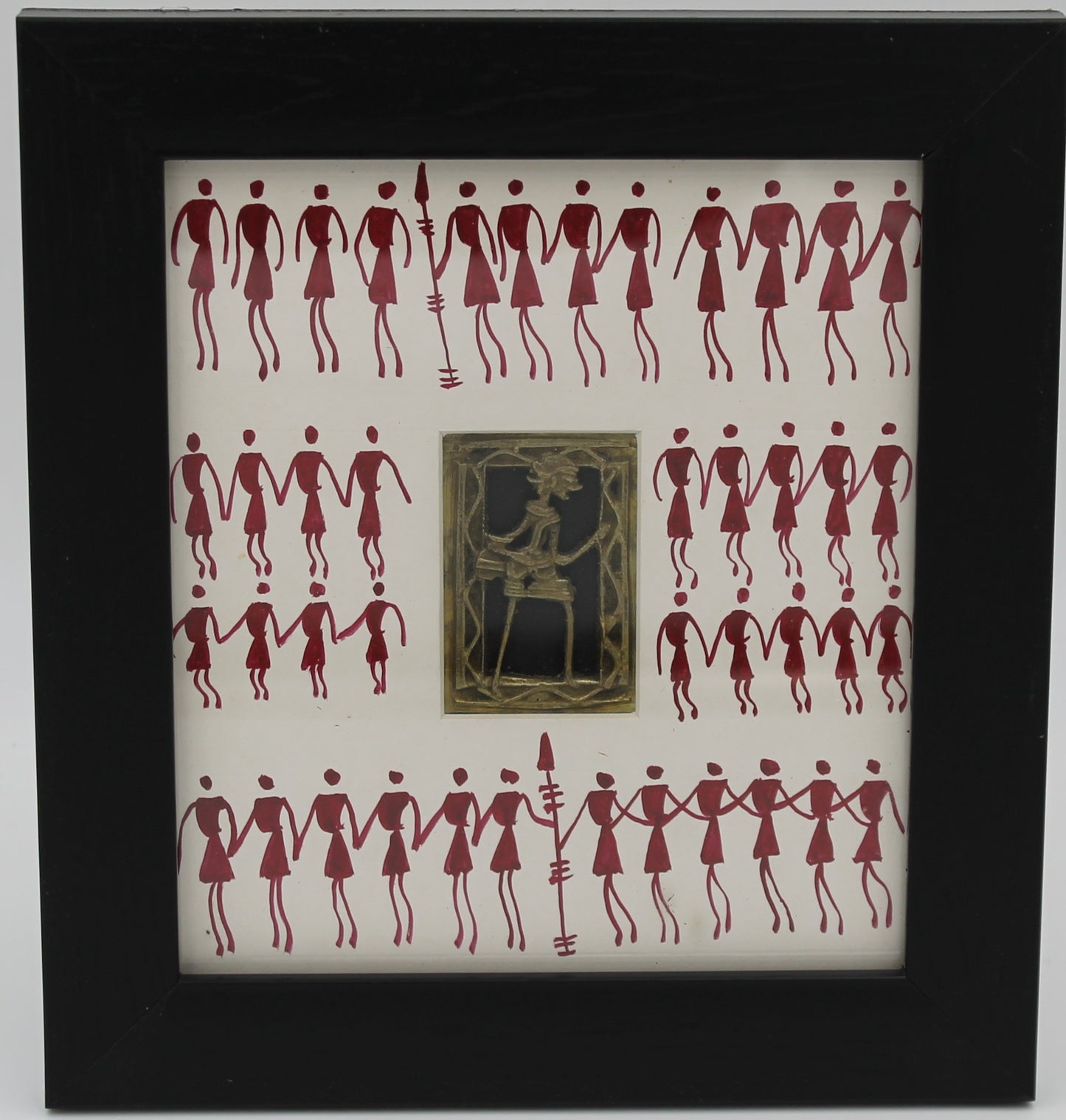 Circle of Unity: Dhokra–Warli Mixed Wall Art