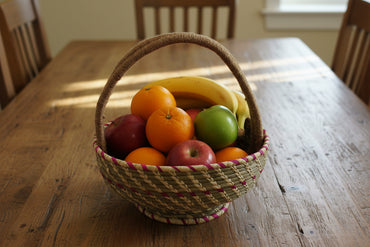 Handmade Sabai Grass Basket with Handle | Eco-Friendly, Sustainable Storage & Organizer Basket for Home Décor