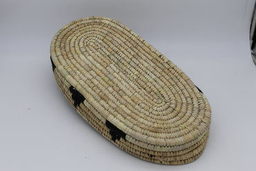 Natural Weave™ – Handwoven Sabai Grass Organizer Tray with Black Accent