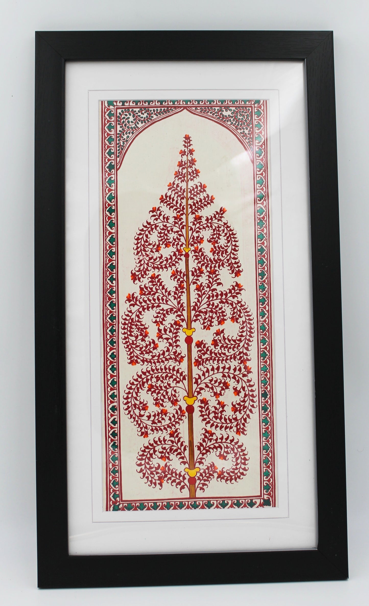 Framed Pattachitra Paintings – Tree of Life painted on Tussar silk with minimalistic design | Handmade and Timeless