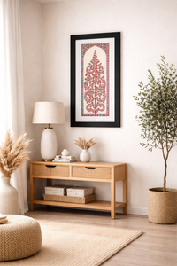 Framed Pattachitra Paintings – Tree of Life painted on Tussar silk with minimalistic design | Handmade and Timeless