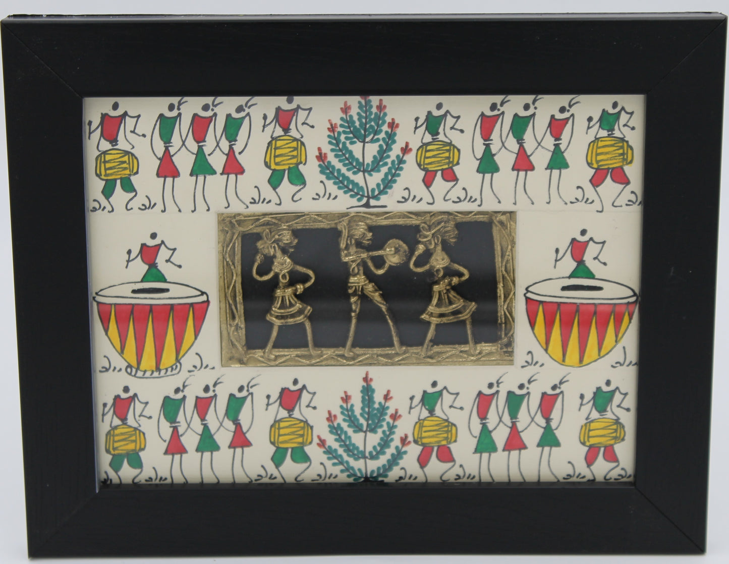 Rhythms of the Forest Festival: Dhokra–Warli Mixed Wall Art