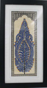 Framed Pattachitra Paintings – Tree of Life painted on Tussar silk with minimalistic design | Handmade and Timeless