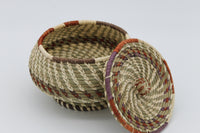 Handcrafted Sabai Grass Bulb-Shaped Container with Lid