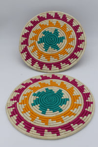 Multicolored Dining Table Mats/Placemats - Heat Resistant Trivet for Hot Pots, Coffee Table, Side Table (Multicolour, 12 inch - Set of 4)