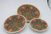 Multicoloured handwoven set of 3 wall art