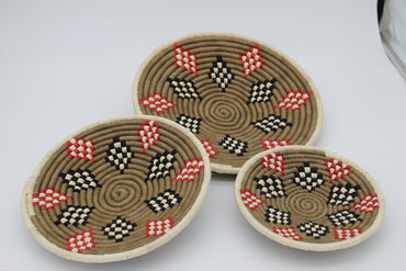 Multicoloured handwoven set of 3 wall art