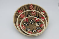 Multicoloured handwoven set of 3 wall art