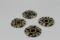 Geomaze Sabai Grass Coasters – Handwoven Round vibrant spider designed Coaster Set of 4 | Eco-Friendly, Natural, Trtional Tableware | Size: 15 x 15 x 10 cm