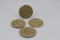 Sabai Grass Coasters – Handwoven Round Coaster Set of 4 | Eco-Friendly, Natural, Traditional Tableware