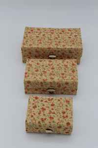 Three-In-One Bamboo Jewelry Box - small pink flowers
